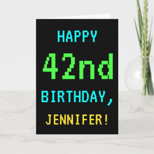 Carte Amusant Vintage/Retro Jeu vidéo Look 42e anniversa