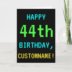 Carte Amusant Vintage/Retro Jeu vidéo Look 44e anniversa