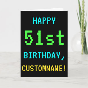 Carte Amusant Vintage/Retro Jeu vidéo Look 51e anniversa