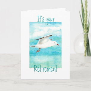 Carte Amusant Votre Retraite Mouette - Oiseau