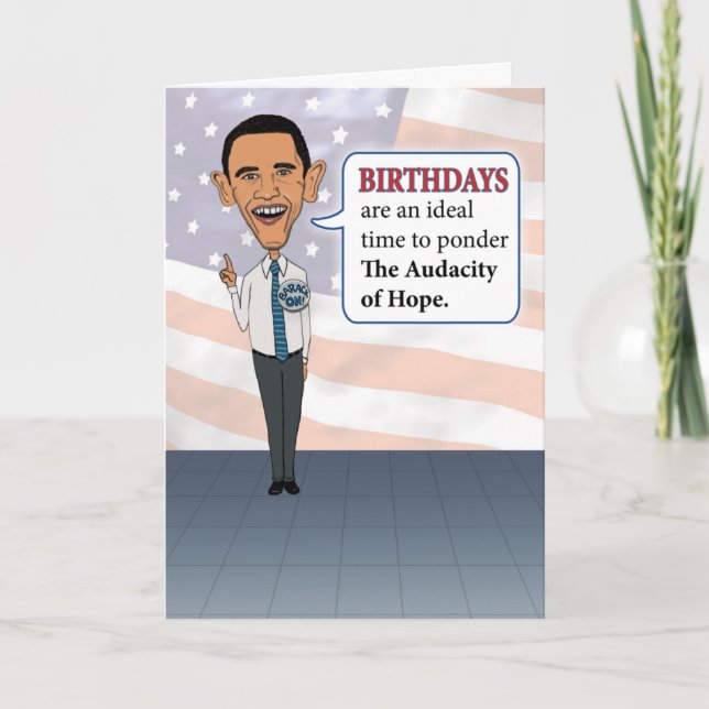Carte Amusante audacité Obama de l'espoir (Devant)