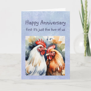 Carte Amusante Bonne Anniversaire Époux mignon Poulets