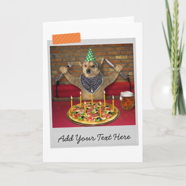 Carte Amusante de Pizza Dog Anniversaire (Devant)