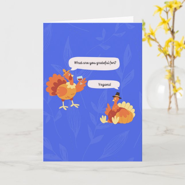 Carte amusante de Vegans Thanksgiving (Fleur jaune)