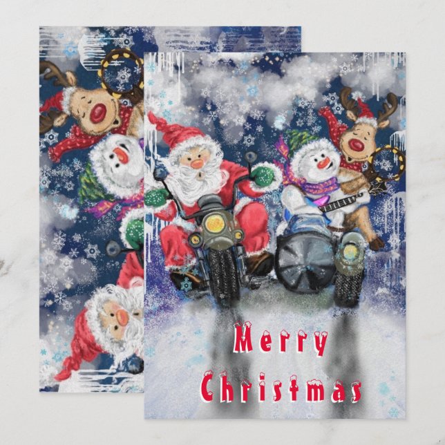 Carte amusante des amis de Noël (Devant / Derrière)