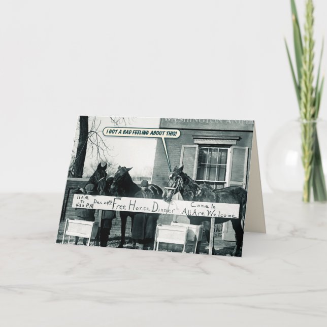 Carte amusante - Dîner Cheval (Devant)