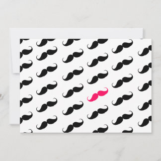 Carte Amusante Fille Rose Et Noir Motif Mustache