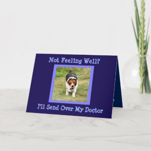 Carte amusante "Get Well" avec Basset Hound Doctor