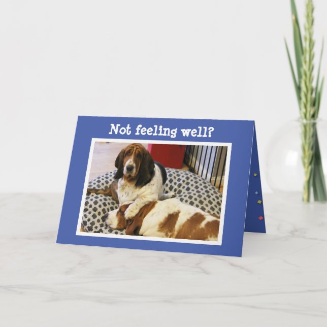 Carte amusante "Get Well" avec de mignons Hounds B (Devant)
