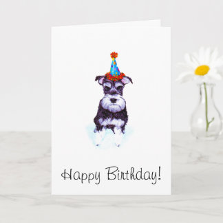 Carte Amusante illustrée schnauzer chiot casquette de la