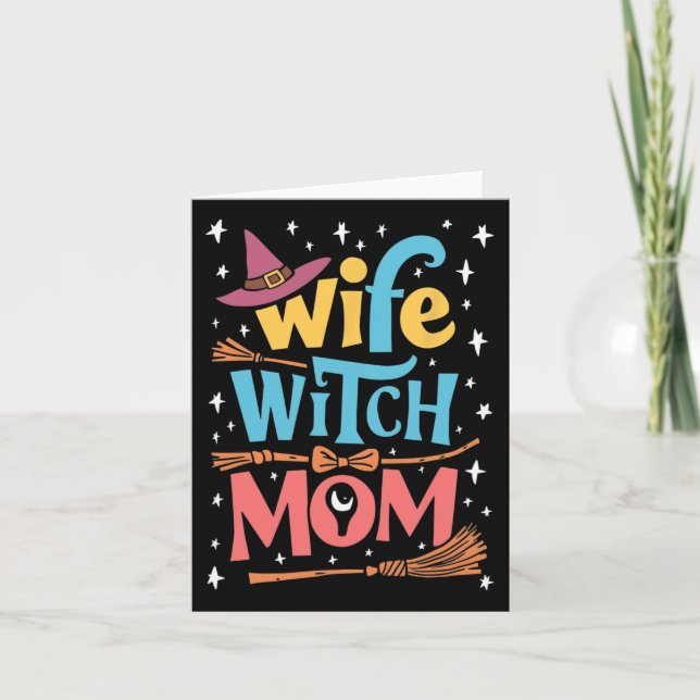 Carte Amusante maman sorcière d'Halloween femme (Devant)