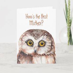 Carte Amusante Meilleure Mothe's Day Maman Wise Owl Humo