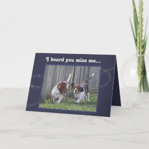 Carte amusante "Missing You" avec de mignons Hound