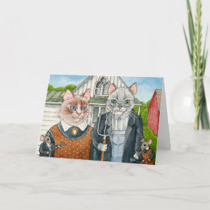 Carte Amusante parodie gothique américaine Chats et sour