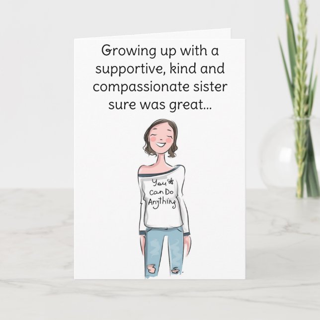 Carte Amusante Soeur d'anniversaire (Devant)