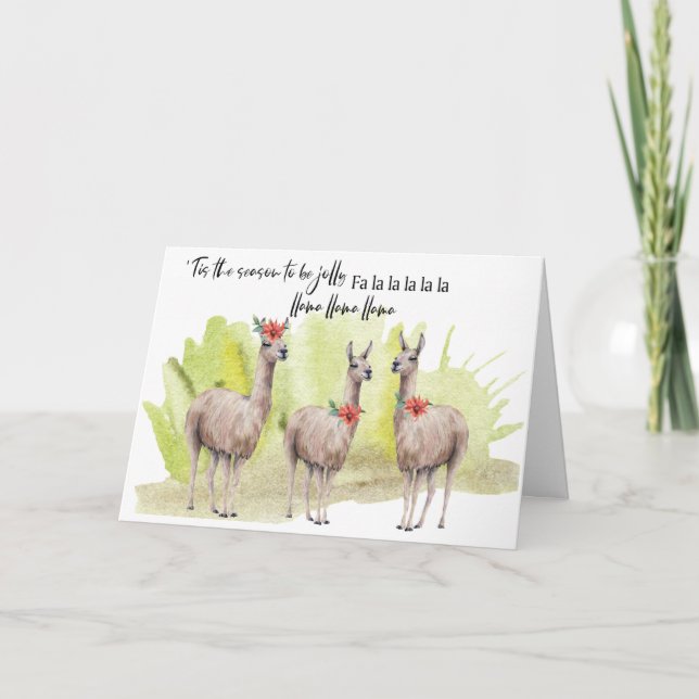Carte Amusante Vacances Cute Hilarious Llama Salutation (Devant)