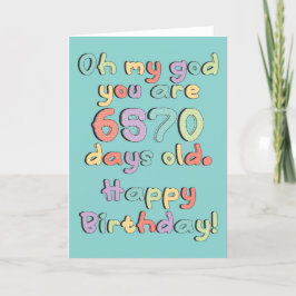 Carte Amusants 18 Ans 6570 Jour Jalon 18e Anniversaire C