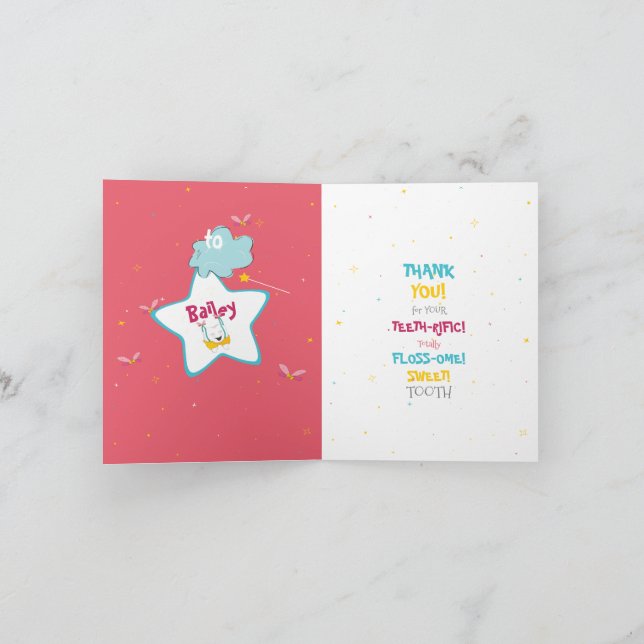 Carte Amusants amusants Drôle Dents Merci Fée (Intérieur)