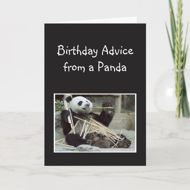 Carte Amusants Anniversaire Conseils de Panda Ours Anima (Devant)