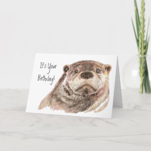 Carte Amusants Anniversaire Cute Otter Nature, Faune