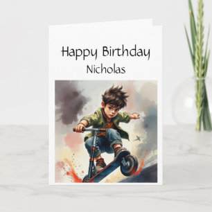 Carte Amusants Anniversaire Personnalisé Nom Skate