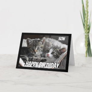 Carte Amusants Coeur au coeur Fils Anniversaire Chat Ani