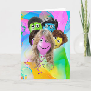Carte Amusants gens Anniversaire Balloons