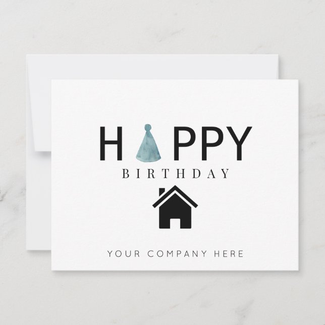 Carte Amusants Immobilier Joyeux anniversaire (Devant)