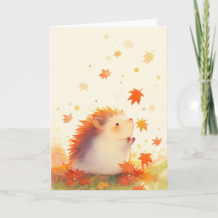 Carte Amusement d'automne du hérisson