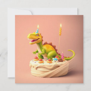 Carte AMUSEMENT IMAGINAIRE Dinosaur BIRTHDAY CAKE