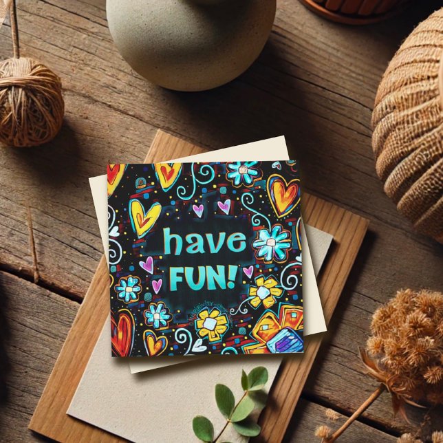 Carte Amusez-Vous Fun Whimsical, Floral Anniversaire Ret (Créateur téléchargé)