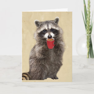 Carte Amusez-vous plus que mon Coffee Raccoon