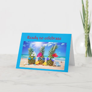 Carte ANANAS RIDICULE DIT BON "40e ANNIVERSAIRE"