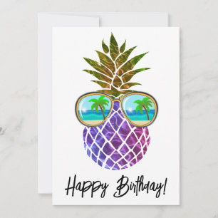 Carte Ananas rose tropicale