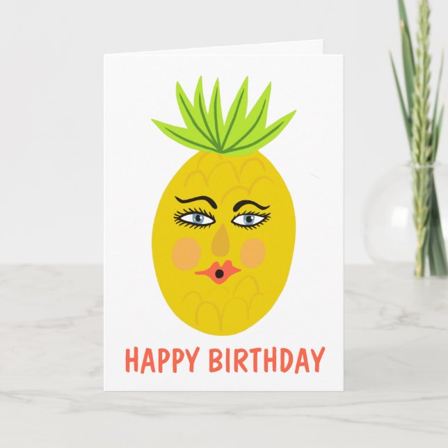 Carte Ananas sucré Whimsical Personnalisé (Devant)