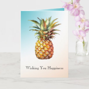 Carte Ananas Tropical Happy Aqua Crème