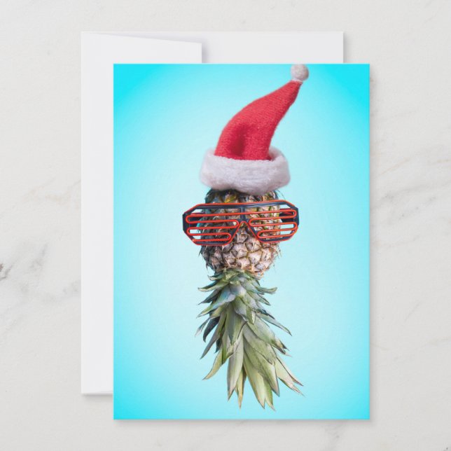 Carte Ananas Tropical Père Noël (Devant)