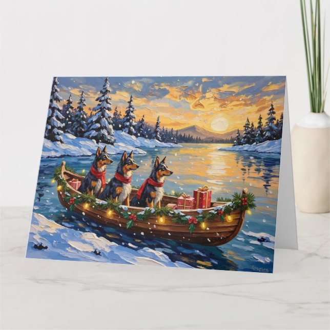 Carte Anatolian Shepherd Christmas Boat Holiday (Devant)