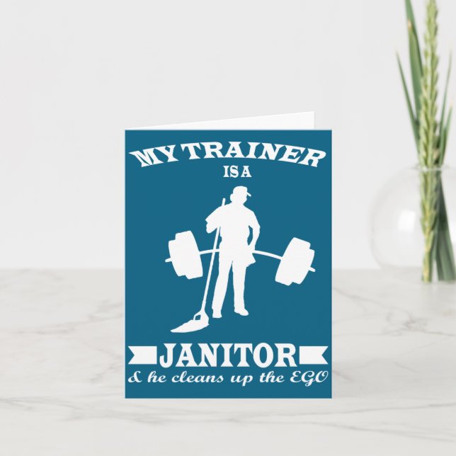 Carte Anatoly My Trainer Is Janitor Funny Gym Prank  (Devant)