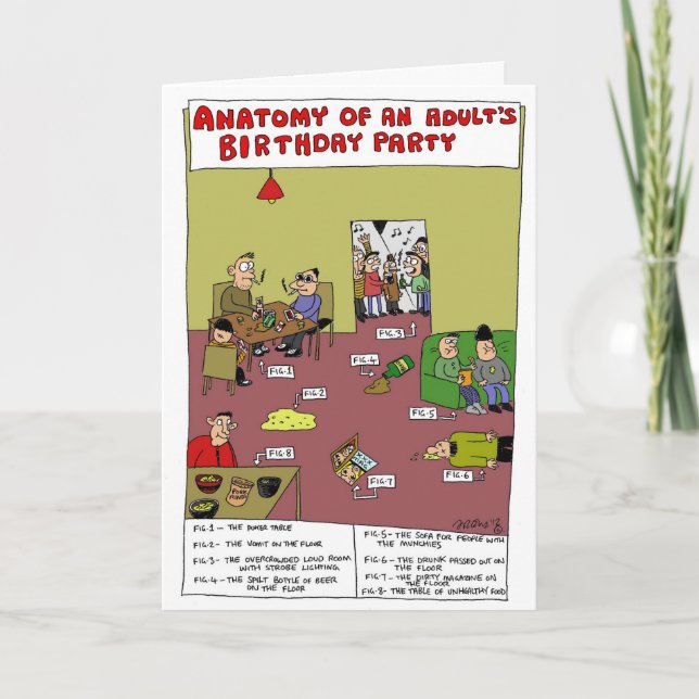 Carte Anatomie de la fête d'anniversaire d'un adulte Sam (Devant)