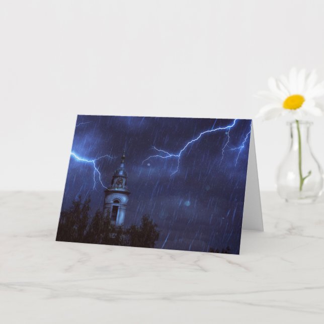 Carte Ancienne chapelle et orage (Petite plante)