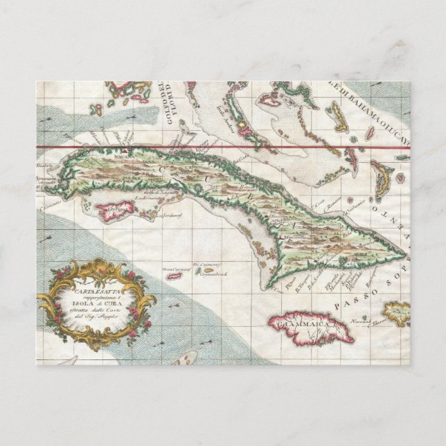 Carte ancienne de Cuba et de la Jamaïque (1763) (Devant)