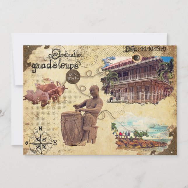 Carte ancienne de la Guadeloupe (Devant)