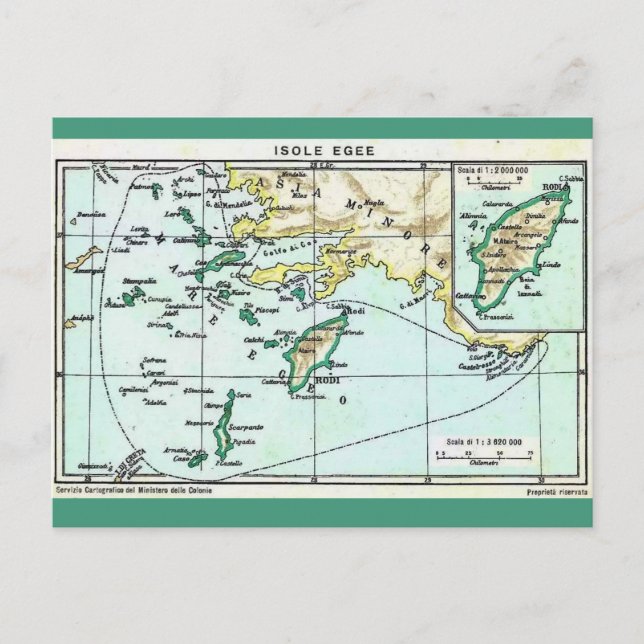 Carte ancienne des îles grecques (Devant)