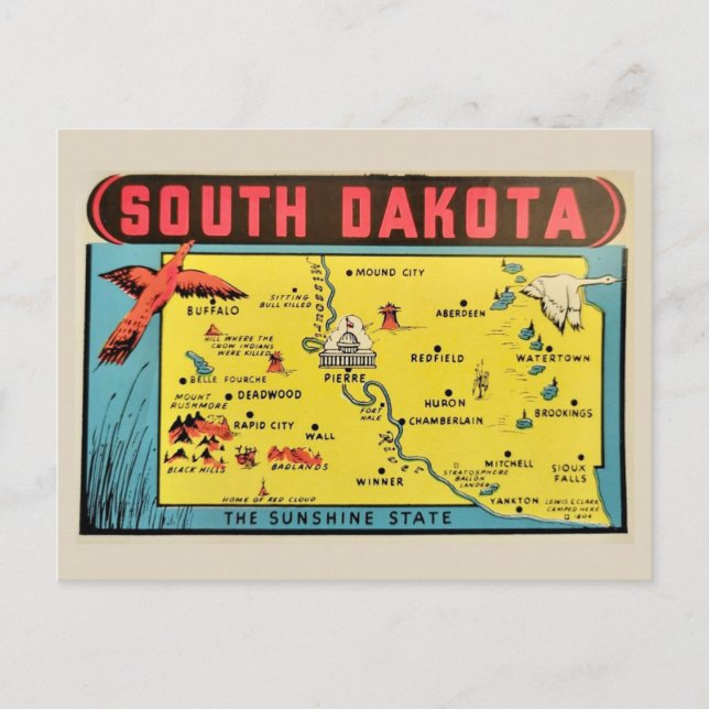 Carte ancienne du Dakota du Sud (Devant)