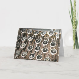 Carte Ancienne machine à écrire voeux d'anniversaire