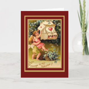 Carte ancienne Saint-Valentin Cupidon