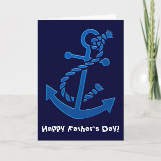 Carte Ancre du navire bleu Fête des pères marine nautiqu