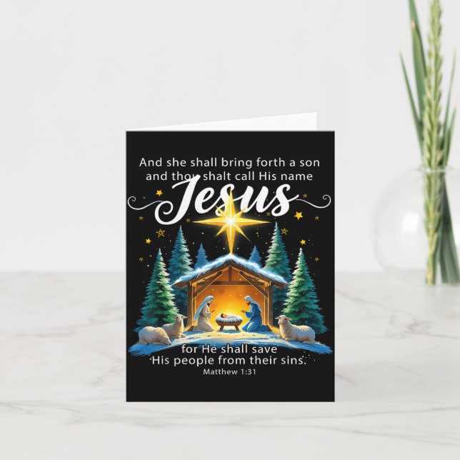 Carte And Thou Shalt Call His Name Jesus Nativity Christ (Devant)