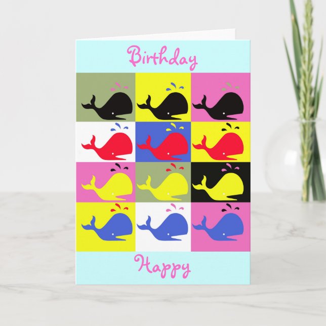 Carte Andy Whale-Hole™_"Anniversaire heureux" Salutation (Devant)